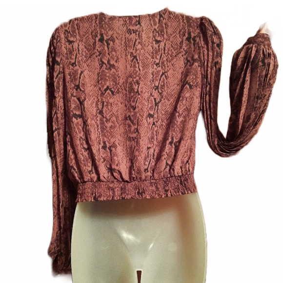 Cupcakes and Cashmere Plum Snake Blouse - Picture 2 of 9